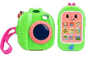 JAZWARES CoComelon Smart Phone & Camera Value Pack - Interactive Pretend Tech Learning Toy w/ Lights, Sounds & Music - Officially Licensed - Gift for Toddlers & Preschoolers - Boys, Girls, Kids - Age 2+