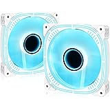 Conisy Silent Series 120mm Case Fan for Computer Case, LED PC Case Fan with 4pin Molex & 3pin Motherboard Connector - Blue (2