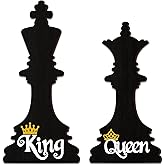 Roowest 2 Pieces Couples Bedroom Wall Decor King and Queen Wall Decor Romantic Bedroom Decor for Couples Black Couple Wall Art Decoration Crown Farmhouse Wooden Wall Art