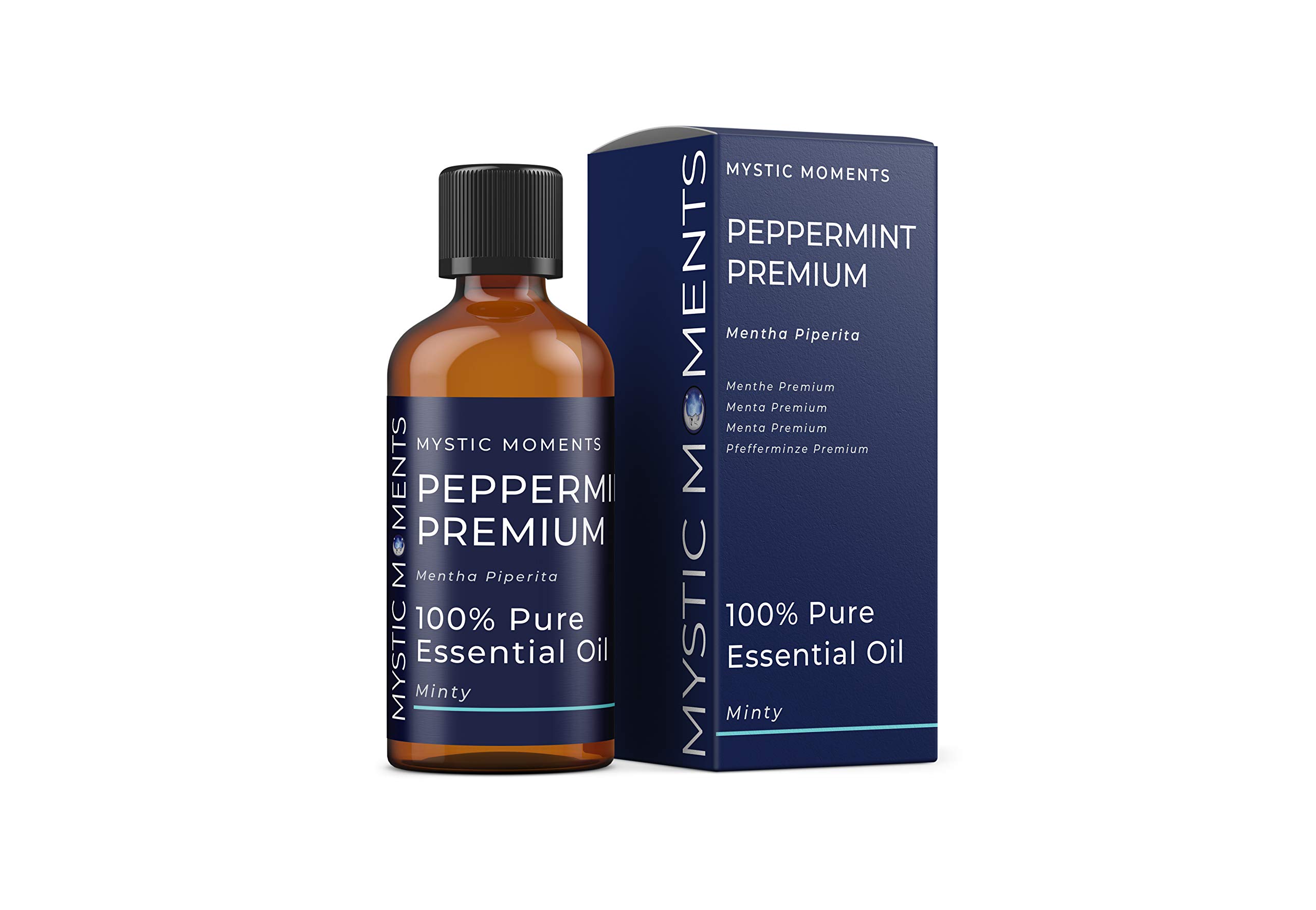 Mystic Moments | Peppermint Premium Essential Oil (Mentha piperita) 100ml | Fresh Cooling Mint Aroma for Energising Aromatherapy & Revitalising Diffuser Blends | Vegan & Natural