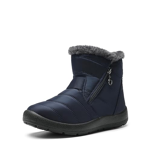DREAM PAIRS Women's Snow Boots Winter Boots for Women uk Water-resistant Ankle Boots Warm Fur Lined Waterproof Lightweight Walking Boots Outdoor Indoor Booties,Size 6,Navy,SDSB2303W