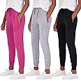 3 Pack: Women's Ultra-Soft Silky Dry Fit Lounge Joggers Lightweight Dry-Fit Pants with Pockets (Available in Plus)