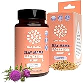 OAT MAMA Organic Lactation Supplement - 'Slay Mama' Blessed Thistle & Fenugreek Capsules - Herbal Lactation Blend, Postpartum Support for Breastfeeding Moms