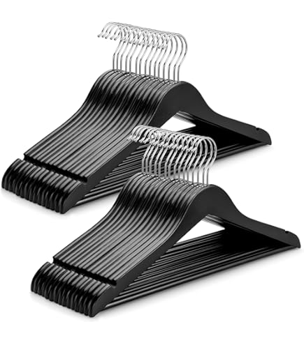 TOPIA HANGER Wooden Pants Hangers With Clips | 20 Pack - Adjustable, Non-Slip, 360° Swivel Hook - View #8