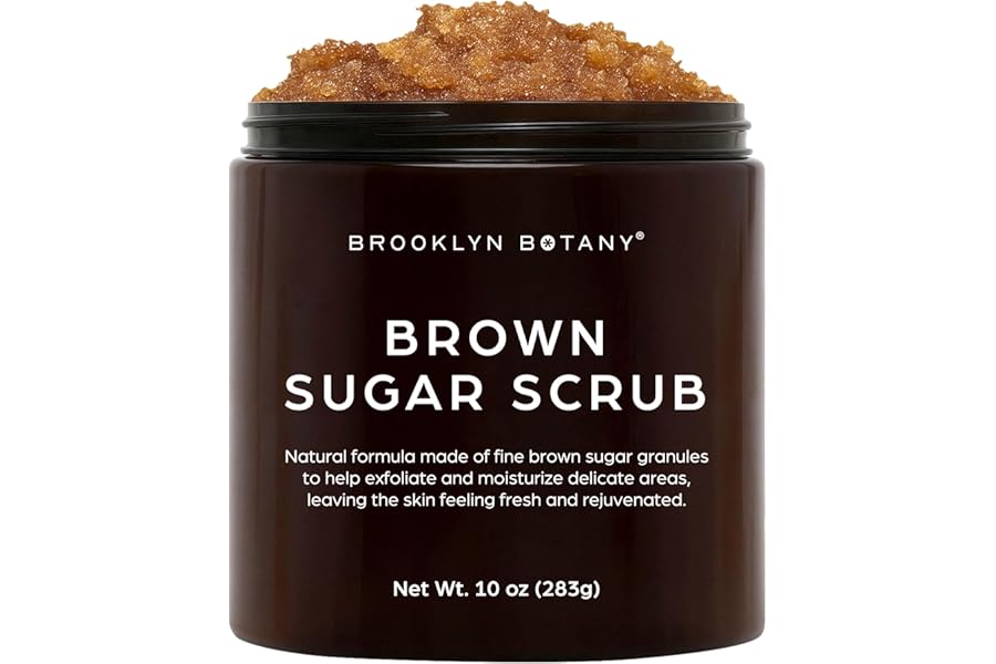 Brooklyn Botany Brown Sugar Body Scrub – Moisturizing and Exfoliating Body, Face, Hand, Foot Scrub – Fights Acne, Fine Lines & Wrinkles, Great Gifts For Women & Men – 10 oz