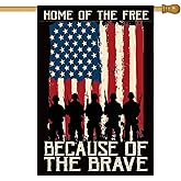 AVOIN colorlife Memorial Day Patriotic House Flag 28x40 Inch Double Sided, Veteran USA flag 4th of July Independence Day Yard Outdoor Flag