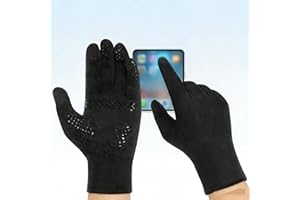 Glove Liners Lightweight Running Gloves, Touch Screen Winter Ski Gloves Mittens Liners with Silicone Strips, Anti-Slip Warm C