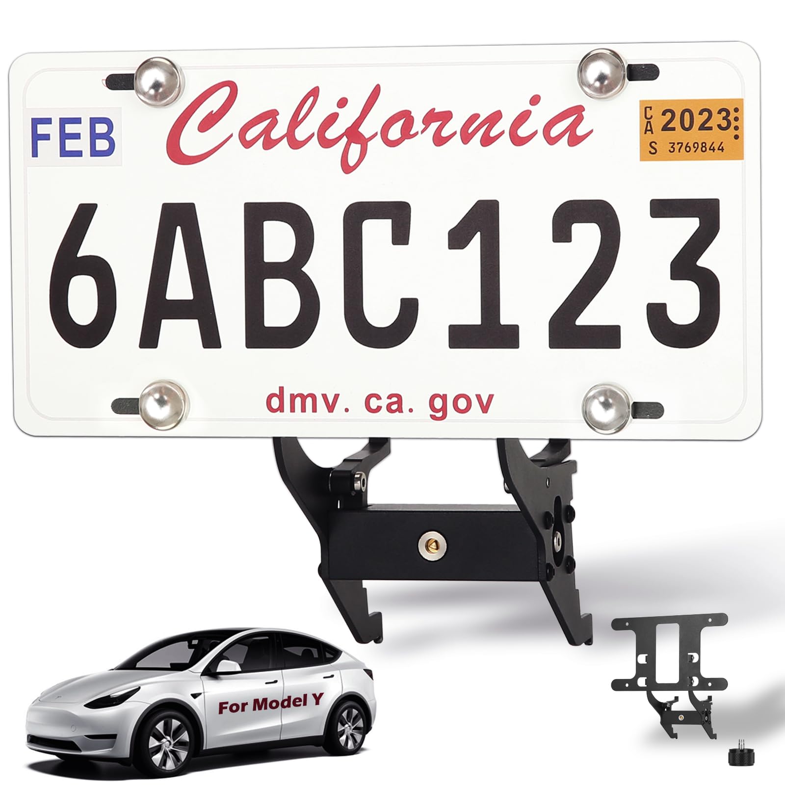 Photo 1 of 2025 Model Y License Plate Frame for Tesla Model Y Accessories 2024 Model Y Front License Plate Mount No Drill License Plate Holder (Model Y-B)