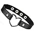 2 Stück Leder Choker Halsbänder Mit Herz-Anhänger - Gothic & Punk Style