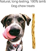 Britten and James 20 Thin Braided Lamb Headskin Sticks for Dogs 280g view 2