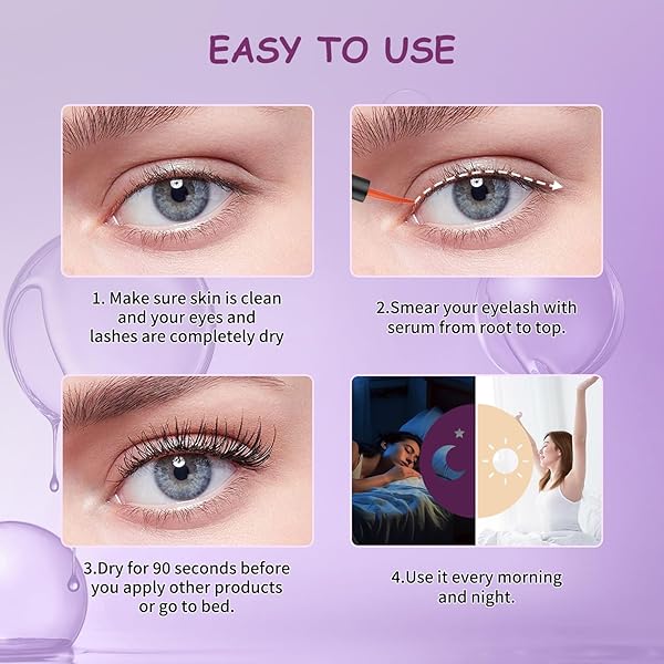EYELASH GROWTH SERUM VOLUMIZING LASH SERUM FOR EYELASH GROWTH LONGER & THICKER LASH ENHANCING SERUM WITH NATURAL FORMULA VEGAN & CRUELTY-FREE (5 ML)