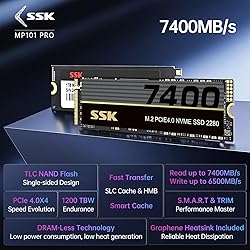 SSK M.2 NVMe SSD 2TB, PCIe Gen 4.0 x4 M.2 2280 SSD