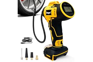 RAYLEEY Tire Inflator Cordless for Dewalt MAX 20V Battery, 160PSI Portable Air Compressor with Pressure Gauge, Auto-Shutoff & Fast Inflation, Portable Air Pump for Car, Motorcycle, Bike, Ball【NO BATTERY】