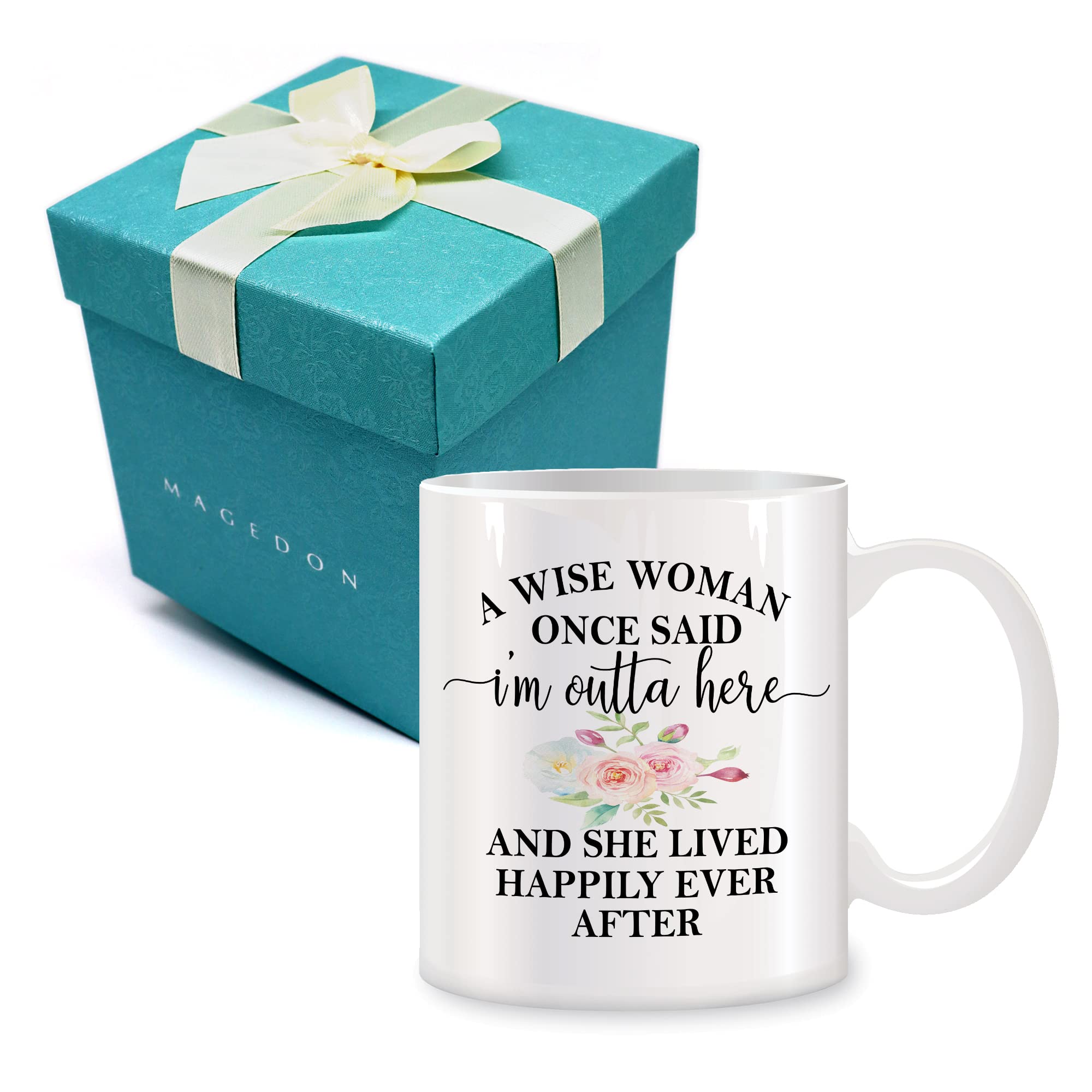 Retirement Gifts for Women, Ceramic Coffee Mug 11oz - A Wise Woman Once Said Funny Leaving Gifts for Colleagues, Funny Mugs for Women Sister and Friend, Retirement Leaving Presents Ideas