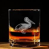 Pelican Bird Vintage Engraved Whiskey Glass - Wildlife Themed Gift - Unique Birthday Gifts For Friends And Family - Pelican Bird Lovers Gift - Vintage Old Fashioned Glass - Decor For Bar