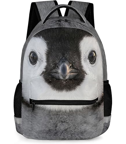 CaomeiWu Penguin Backpack with Lunch Bag & Pencil Case, 17 in Bookbag Set | 900D nylon | All-over print design | Tear & abrasion resistant | Premium feel