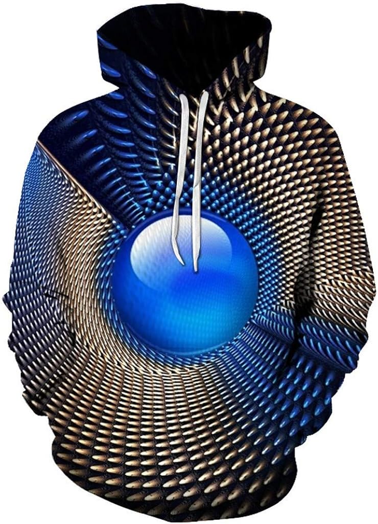 OMINA 3D Printing Hoodies for Men, 2019 Casual Winter Plus Size Long Sleeve Stun Sweatshirt Pullover Coat: Clothing