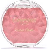 CANMAKE Cream Cheek (Pearl Type) 0.14 oz (4.0 g), Glossy, Highly Colored, Polarized Pearls (P01 Peach Dazzle)
