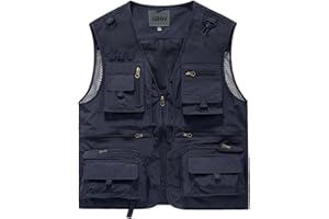 IBIH Mens Outdoor Vest Breathable Quick-Dry Fishing Vest Work Camping Hiking Utility with 14-Pocket