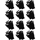 Pangda 12 Pairs Winter Touch Screen Gloves for Men Women Stretch Knitted Texting Gloves Warm Windproof Solid Color Mittens