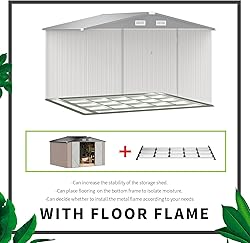 Aoxun 9.4x7.3x6.5 FT Outdoor Metal Storage Shed