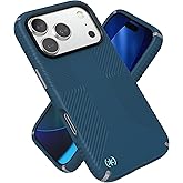 Speck PRESIDIO2 Grip for iPhone 17 Pro Case, Slim Protective Case, DEEP SEA/Silver Metallic/Spell Blue