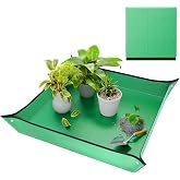 AltarreT Repotting Mat for Indoor Plant Transplanting and Mess Control, 26'' x 26'' Waterproof Potting Succulent Tray Portabl