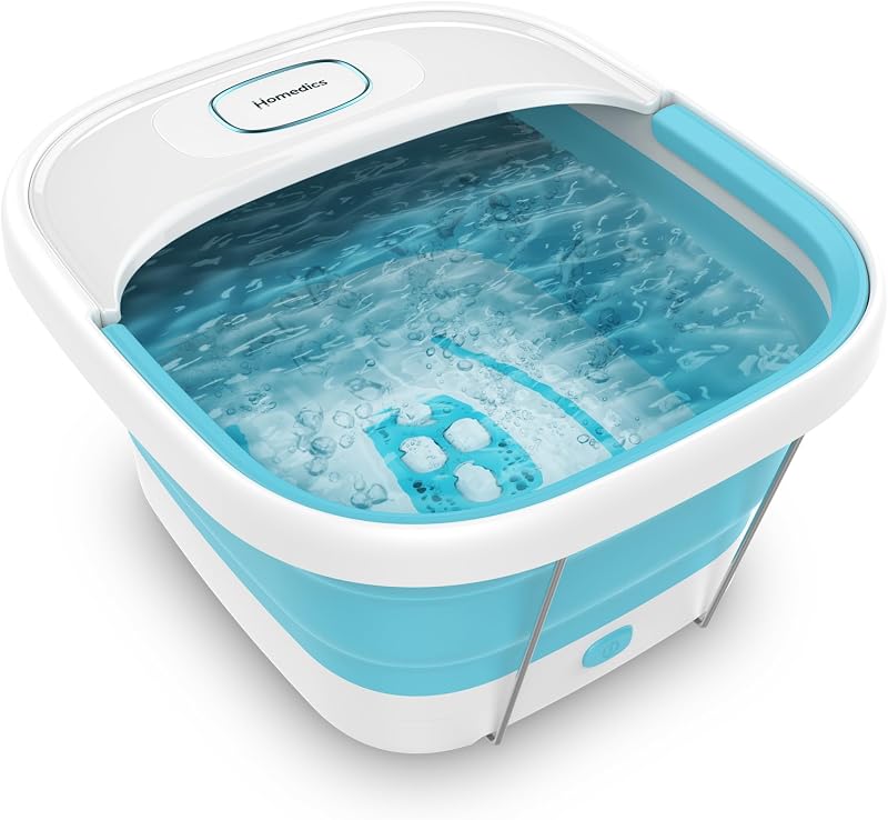 HoMedics Collapsible Foot Spa with HeatKeep Bubble Massager Foldable