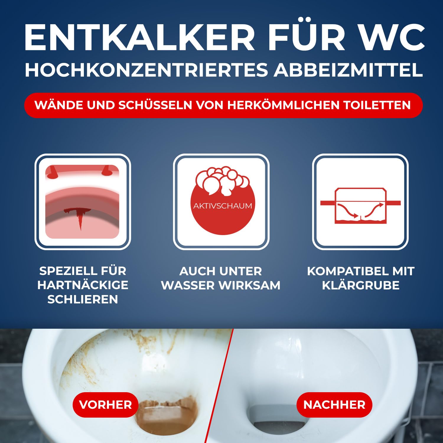 STARWAX - WC-Entkalker Reiniger Aktivpulver - Speziell für hartnäckige Rückstände - Erneuert Wandung und Boden der Toilettenschüssel - Wirksam auch unter Wasser - Geeignet für Klärgruben - 1 kg 3