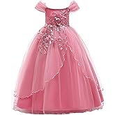 SYUKEKEYA Flower Girls Princess Dress Kids Formal Dress Ball Gown Pageant Wedding Party Dresses for Girls 7713