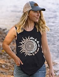 Sun Moon Graphic Tank Tops for Women Summer