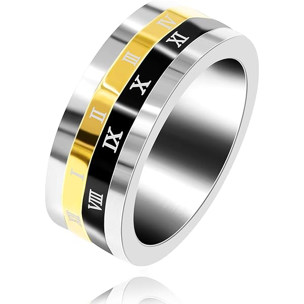 JAJAFOOK Men's Rotatable Titanium Steel Ring - Heart Curse Buddha Amulet Design, Size 6-11, Comfort Fit