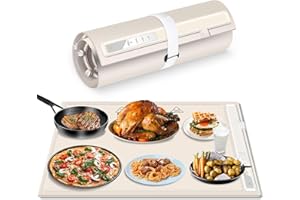 CADYAW Food Warmer Electric Warming Tray: Silicone Electric Heating Tray for Buffets Party - Hot Plates to Keep Food Warm Men Portable Kitchen Serving Warming Mat Gifts for Women
