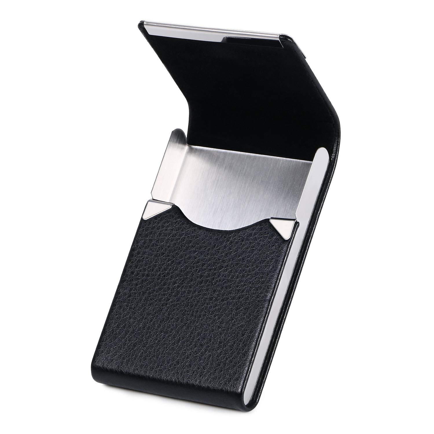 flintronic Business Card Holder | PU Leather Credit Card Holder | Magnetic Buckle Stainless Steel ID Case | Name Card Case for Men/Women | for Travel and Work