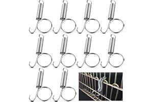 CATOSUM Spring Cage Latch Door Spring Hook Metal Finger for Fixing Rabbit, Dog, Cat, Parrot, Guinea Pig, Bunny, JSM Pet Cage Door(10Packs)