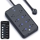 Geeni Surge Ultra Smart 6-Outlet Surge Protector – WiFi Smart Power Strip with 3 USB Ports, Voice Control, Energy Monitoring,