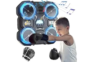 Pink/Black Music Boxing Machine for Kids- Musical Boxing Machine Wall Mounted Boxing Equipment with LED Screen and Adjustable