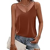 Ekouaer Women's V Neck Sleeveless Spaghetti Strap Cami Shirt