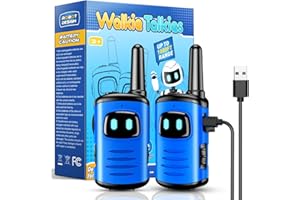 COMEDYFUN Rechargeable Walkies Talkies for Kids Toys: 2 Pack Walkie Talkies for Kids Easter Birthday Gifts for 3 4 5 6 7 8 Year Old Boys Toys for 3-8 Year Old Boys 2 Way Radio Toy for Camping Hiking