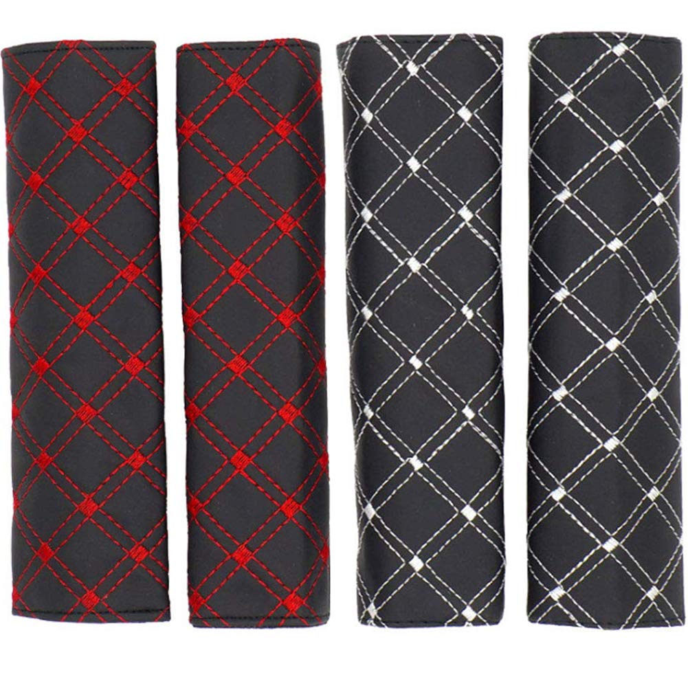 Seat Belt Pads - WENTS 4 Packs Auto Seat Belt Comfort Pads Safety Belt Strap Luggage Shoulder Pad for Adults and Children Car Seat Belt Protector