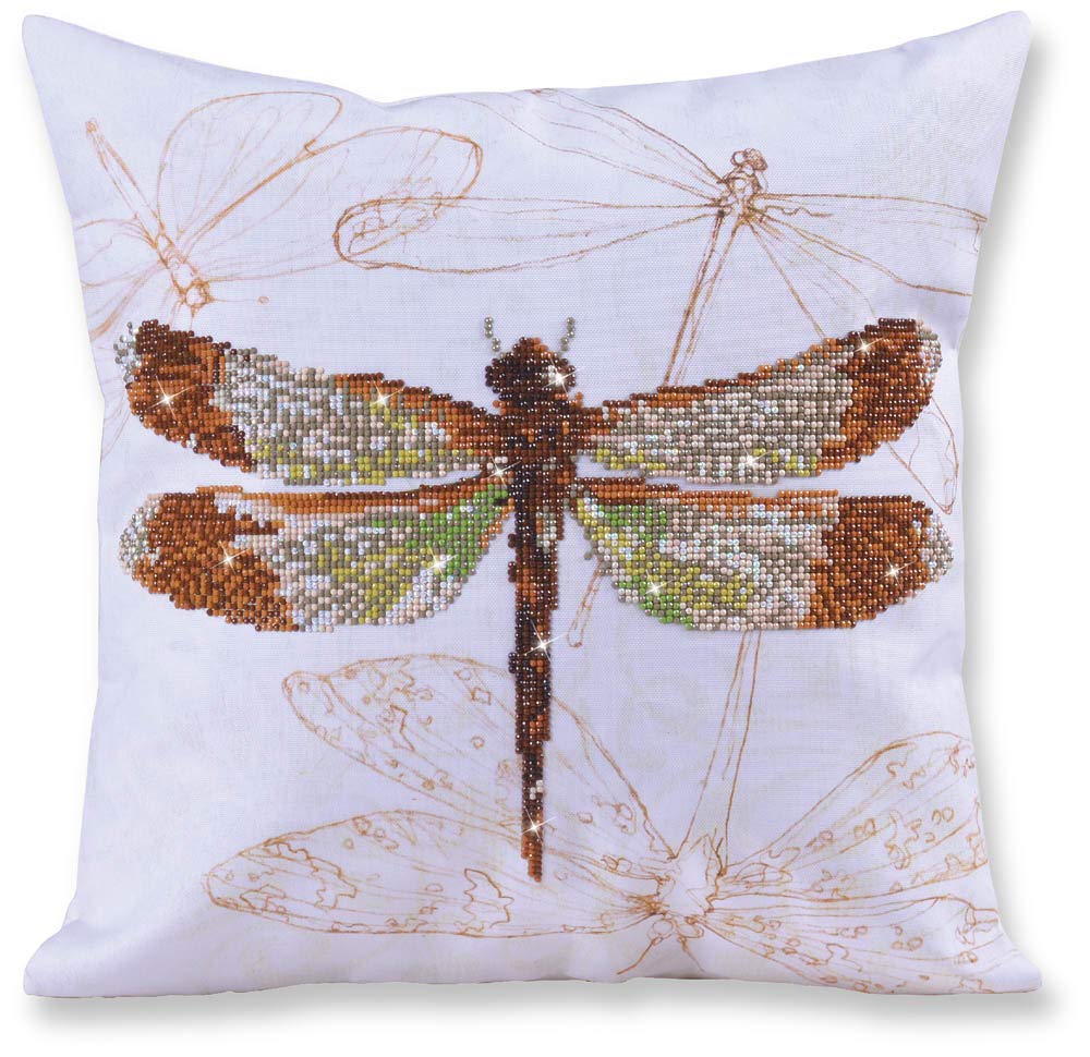 DIAMOND DOTZ Painting Kit: Pillow, DD16, Dragonfly Earth, 45x45cm