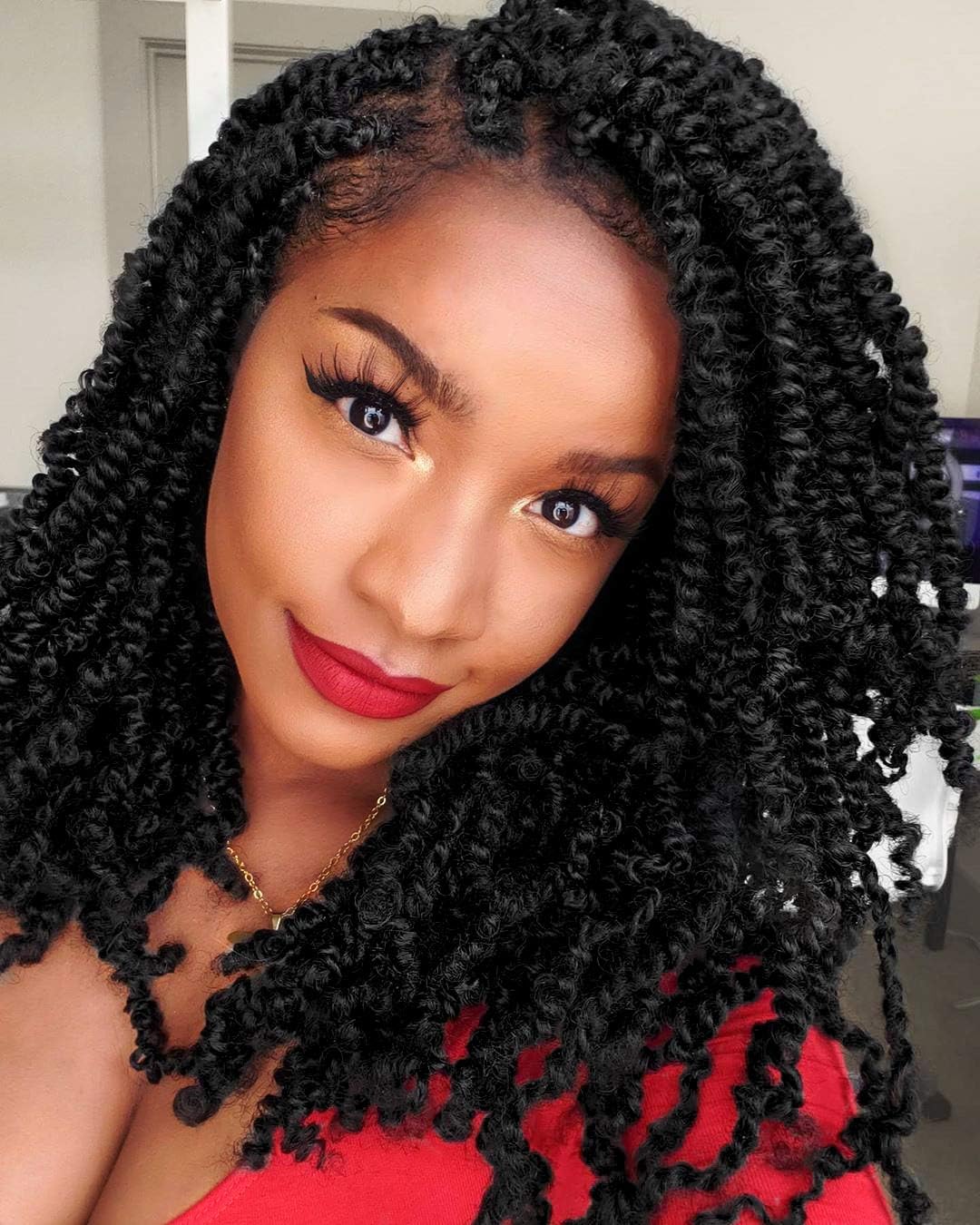 3 Packs Spring Twist Crochet Hair Ombre Colors Bomb Twist Crochet Braids Fluffy Synthetic Braiding Hair Extension(#1)