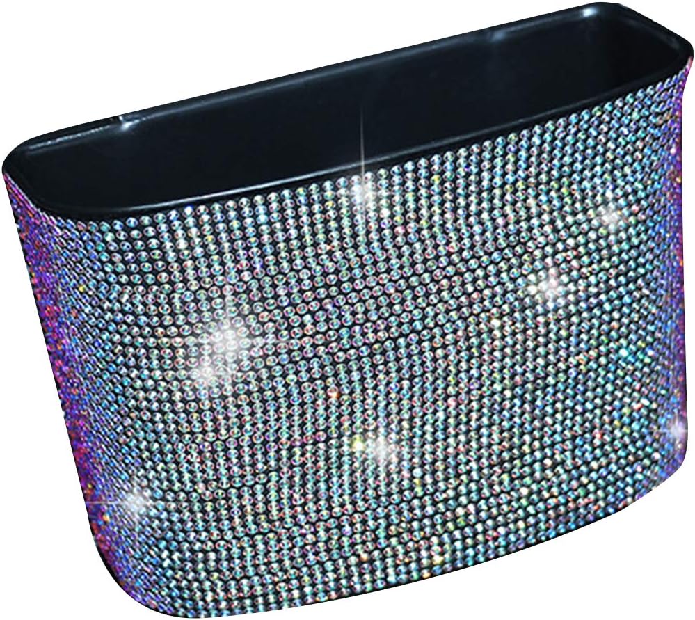 ihreesy Bling Bling Crystal Car Garbage Can,Glitter