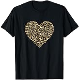 Gold Red Heart Valentine's Day T-Shirt Women Girls T-Shirt