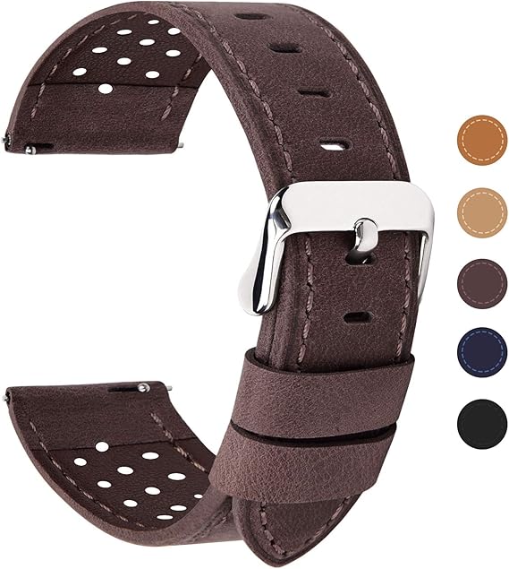 Amazon Co Jp 時計バンド ベルト Fullmosa全5色スマートウォッチバンド ベルト 腕時計バンド 交換ベルト本革 レザー 18mm コーヒー色 家電 カメラ