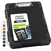 Sooez Toughest Clipboard with Storage, Internal Pen Pouch Included, Letter/ A4 Size, Shockproof Heavy Duty Plastic Clip Boards 8.5x11”, High Capacity Clipboards Box Case for Contractor Trucker Driver