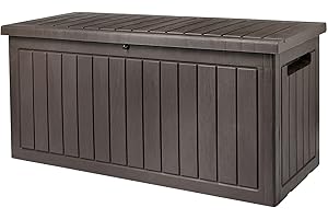 Outdoor Deck Box Container with Lockable Lid and Side Handles, 285L/76Gal-Yardlab