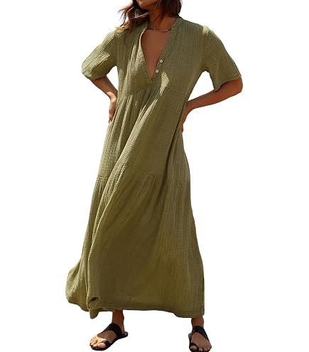 amazon ladies patio dresses Sante Classics Women's 100% Cotton Dress at Women's Clothing store freesiagown