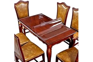 ICEFIRE Wipeable Tablecloth Wood Furniture Coffee Table Protector Clear Plastic Tablecloth Vinyl Oblong Desk Top Protective Pad Thick Easy Clean Coffee Dining Tabletop PVC Cover Mat Polyester 42" x 72" 6ft