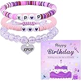 JIANZHEN KPop Bracelet Merch Stuff and Birthday Card | Korea-Pop Style, Christmas Jewelry, Birthday Party Decor, Cosplay Outfits Accessories, for Girls Women Daughter Sister Fans